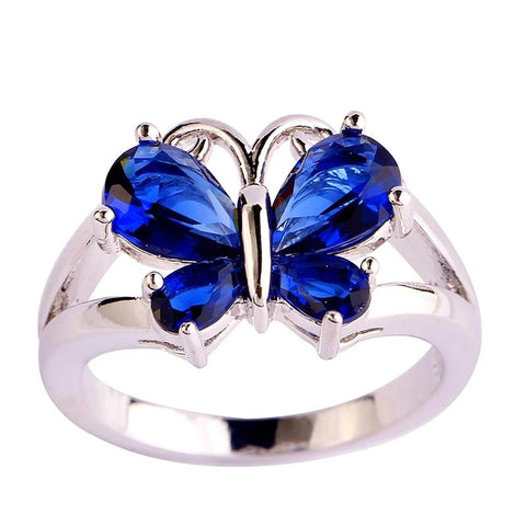 Amazing Butterfly Blue Ring