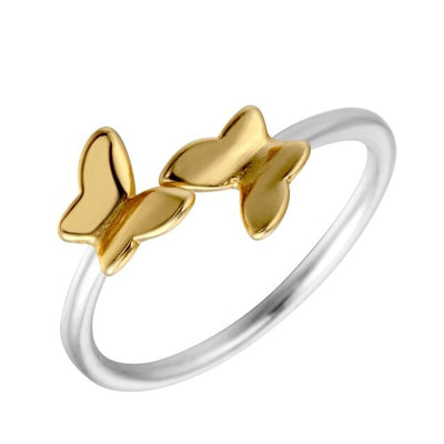 Golden Adjustable Butterfly Ring