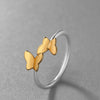 Golden Adjustable Butterfly Ring