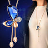 Crystal Butterfly Tassel Necklace