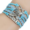 Leather Love Butterfly Bracelet