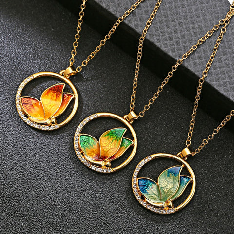 Shiny Butterfly Pendant Necklace