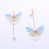 Yarn Butterfly Long Earrings