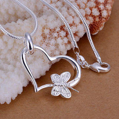 Unique Butterfly Heart Necklace