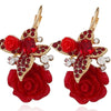 Crystal Butterfly Drop Earrings