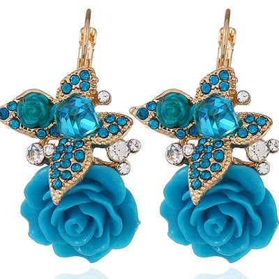 Crystal Butterfly Drop Earrings